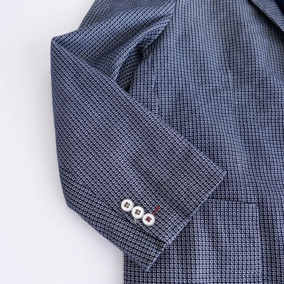 Soul of London Printed Navy Blue with Floral Lining Button Up Fitted Blazer - Picture 14 of 16